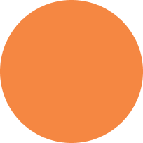 Solid orange circle on a white background.